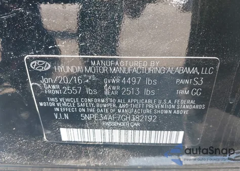 2016 Hyundai Sonata Sport из США, поврежденный, VIN 5NPE34AF7GH382192